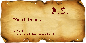 Mérai Dénes névjegykártya